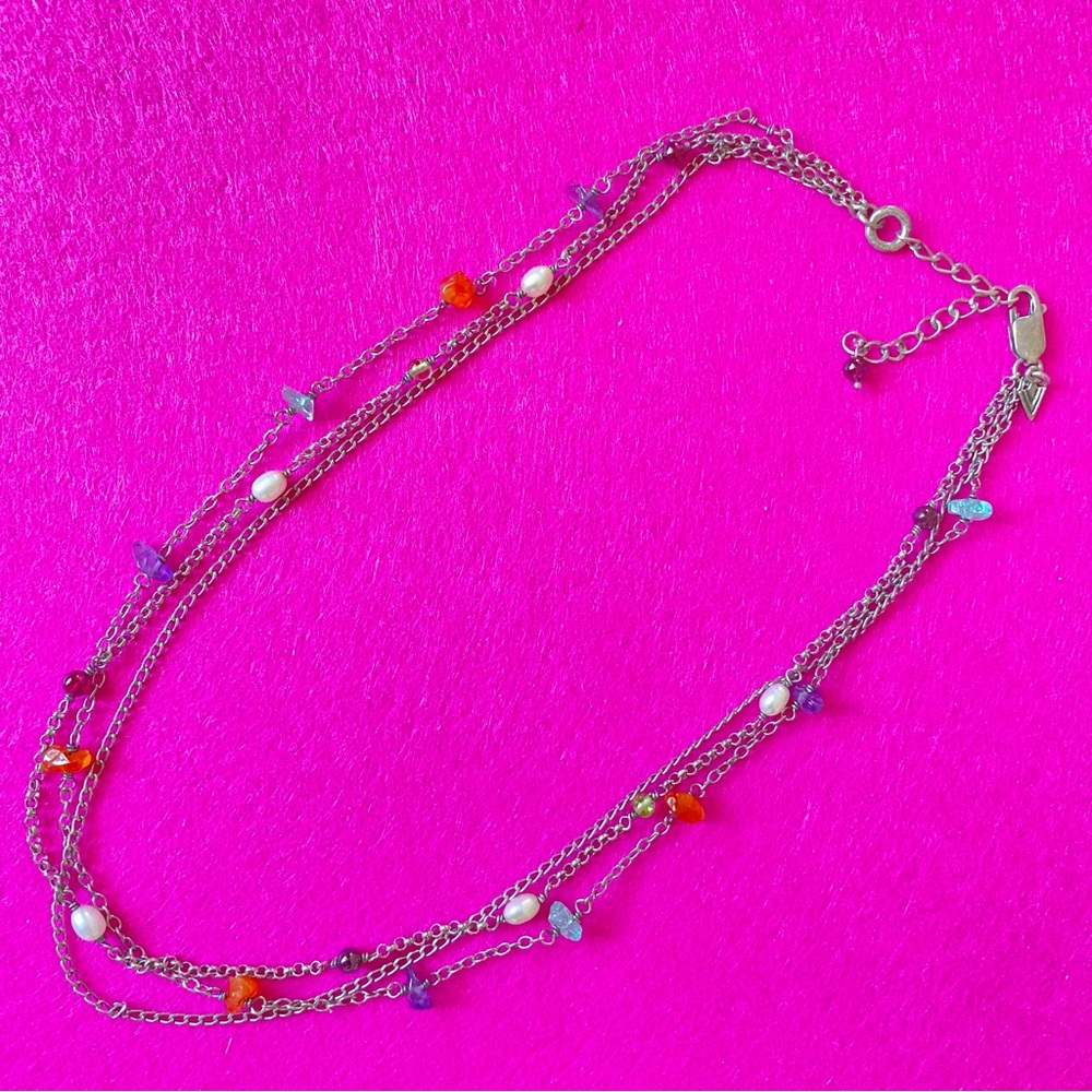 SILPADA 925 Silver Multi-Color Gemstone Necklace